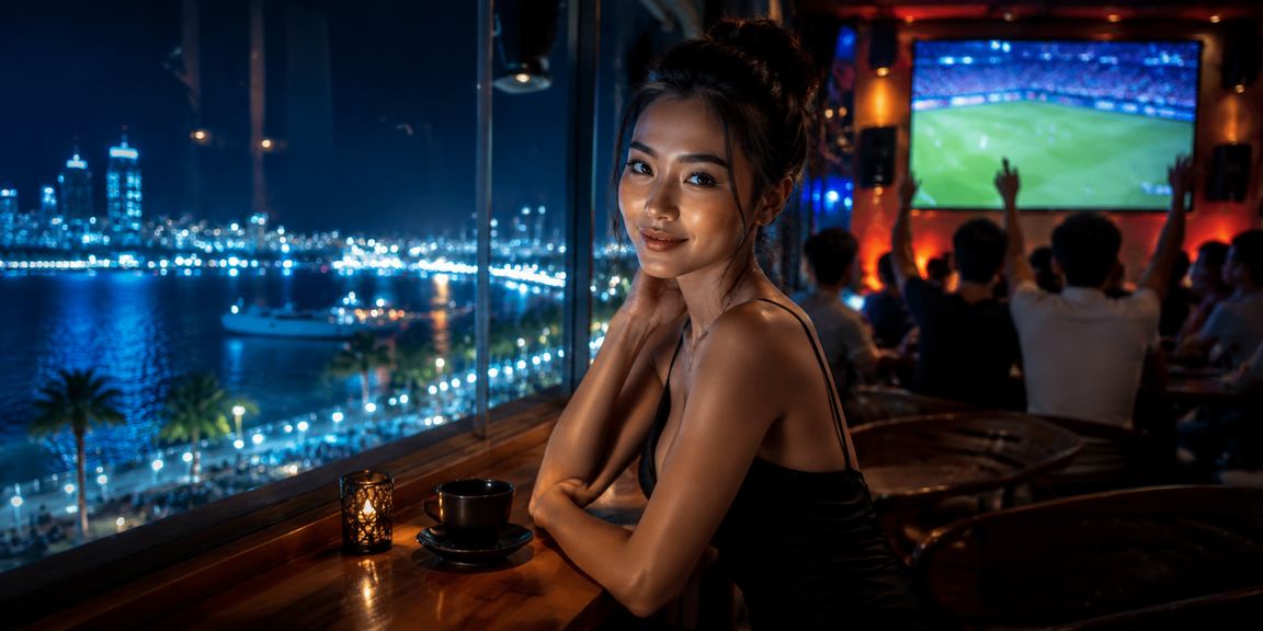 Người dùng tại Nha Trang đặt kèo thể thao trực tuyến tại quán cà phê ven biển